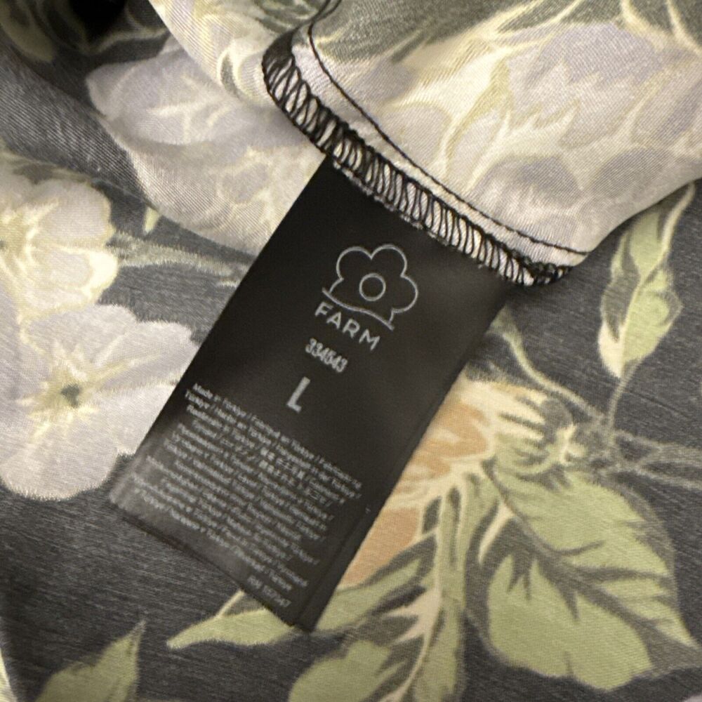 Farm Rio Capri Floral Sleeveless Mini Slipdress Square Neck Black Sz Large $160 - Picture 4 of 5